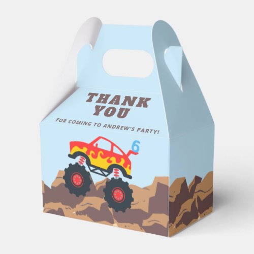 Monster Truck Boy Birthday Party Favor Boxes
