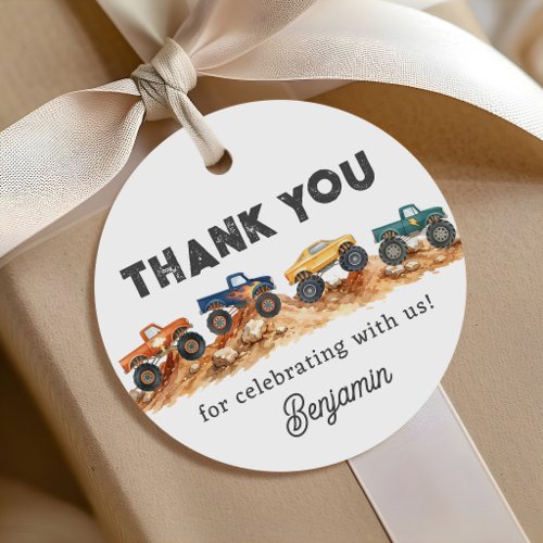 Monster Truck Boy Birthday Party Favor Tags