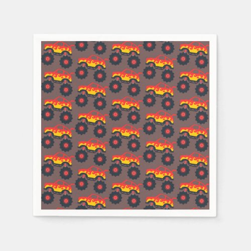 Monster Truck Boy Birthday Party Napkins