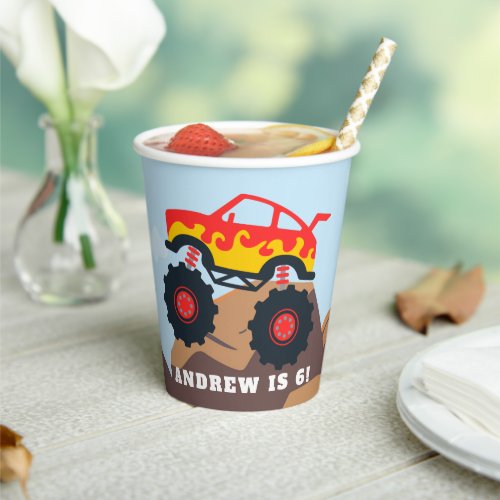 Monster Truck Boy Birthday Party Paper Cups