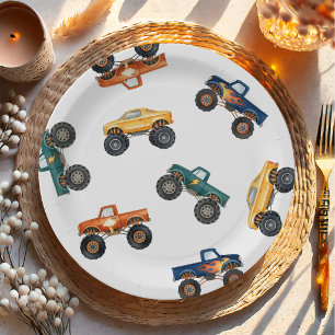 Monster Truck Boy Birthday Party Paper Plates