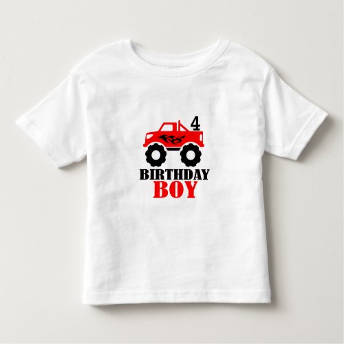 Monster Truck Boys Age Birthday Toddler T_shirt