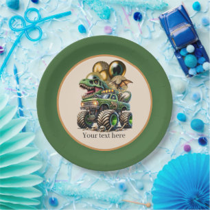 monster truck boys Birthday party customizable Paper Plates