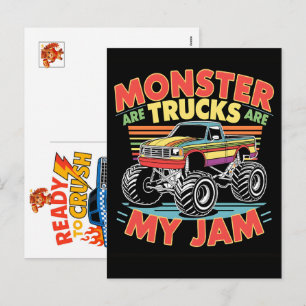 Monster Truck Car for Birthday Boy, Toddlers, 2026 Holiday Postcard