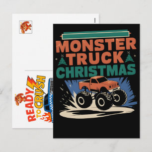 Monster Truck Car for Birthday Boy, Toddlers, 2026 Holiday Postcard