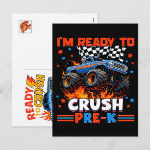 Monster Truck Car for Birthday Boy, Toddlers, 2026 Holiday Postcard