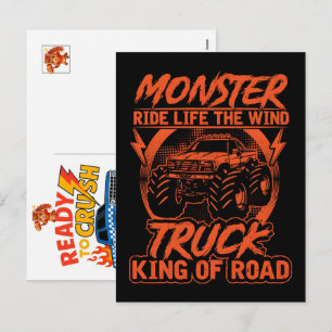 Monster Truck Car for Birthday Boy, Toddlers, 2026 Holiday Postcard