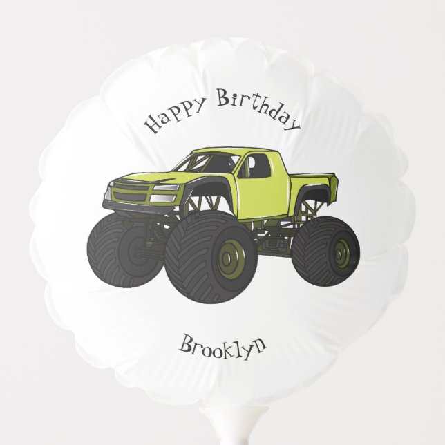Monster truck cartoon illustration balloon (Front)