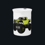 Monster truck cartoon illustration beverage pitcher<br><div class="desc">Monster truck cartoon illustration</div>