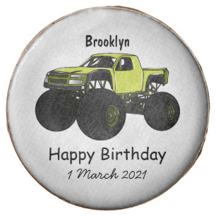 Monster truck cartoon illustration chocolate covered oreo