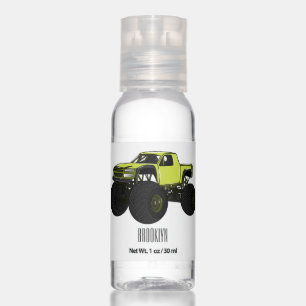 Monster truck cartoon illustration hand sanitizer