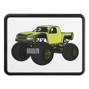 Monster truck cartoon illustration hitch cover