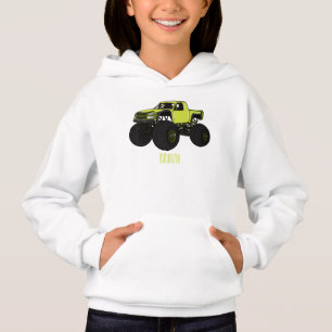 Monster truck cartoon illustration hoodie