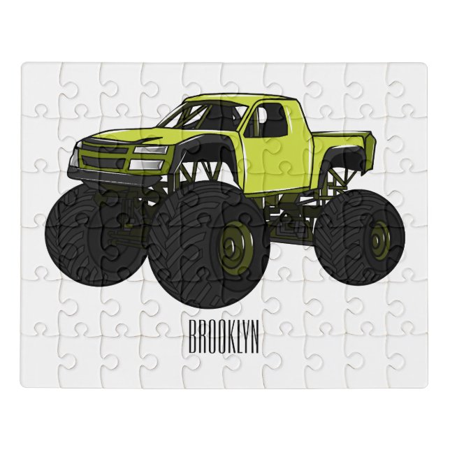 Monster truck cartoon illustration jigsaw puzzle (Puzzle Horizontal)