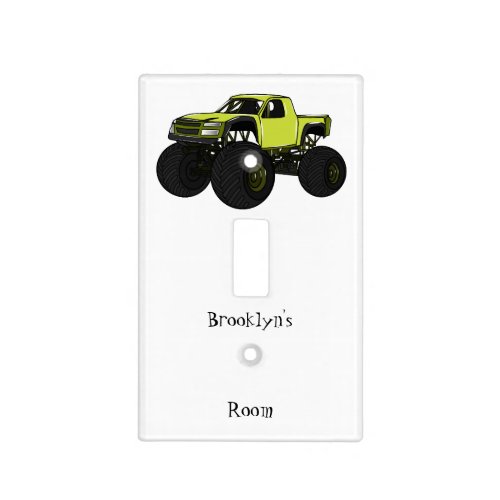 Monster truck cartoon illustration light switch cover