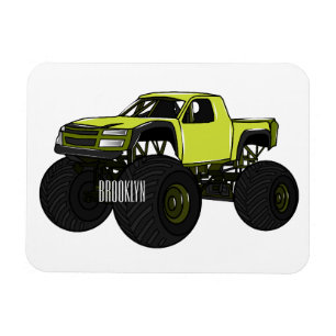 Monster truck cartoon illustration magnet