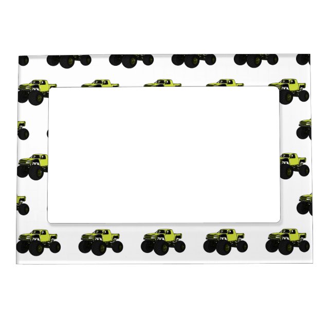 Monster truck cartoon illustration magnetic frame (Front)