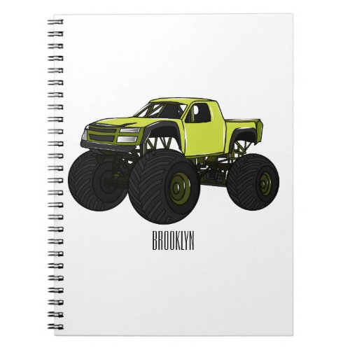 Monster truck cartoon illustration notebook