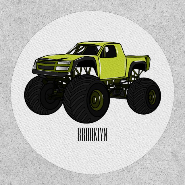 Monster truck cartoon illustration patch (Front)