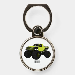 Monster truck cartoon illustration phone ring stand