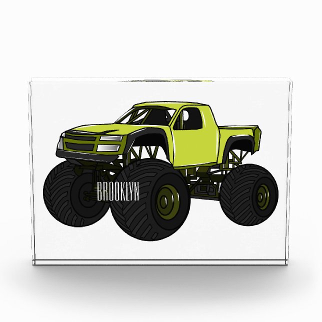 Monster truck cartoon illustration photo block (Front)