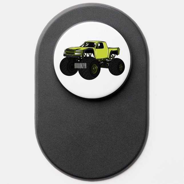 Monster truck cartoon illustration PopSocket (Popsocket)