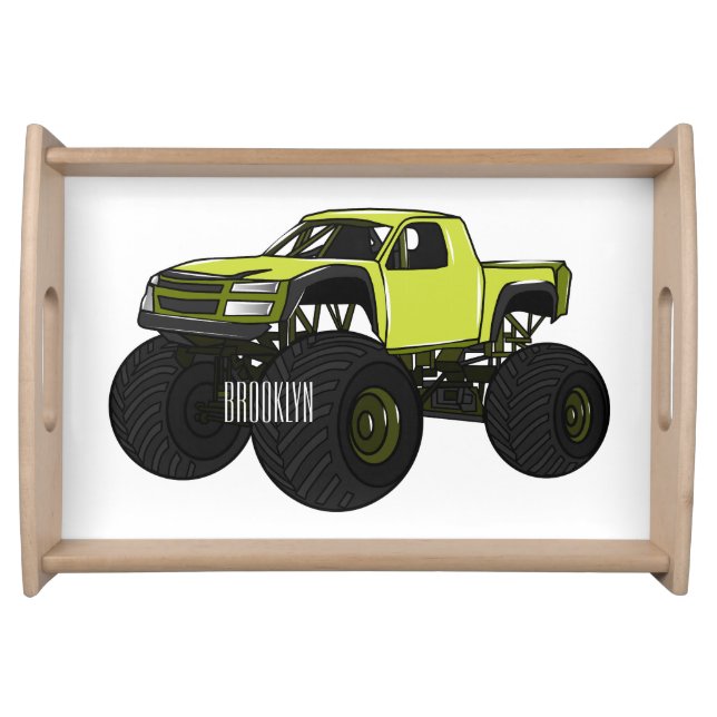 Monster truck cartoon illustration serving tray (Front)