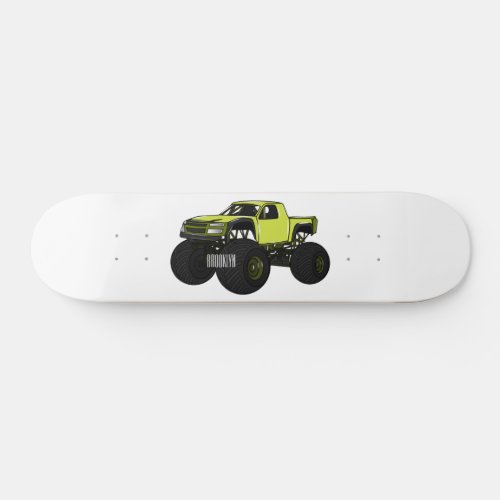 Monster truck cartoon illustration skateboard