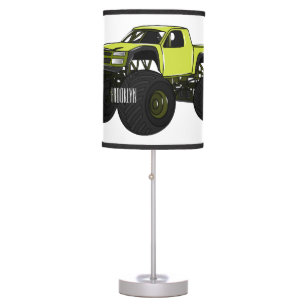 Monster truck cartoon illustration table lamp