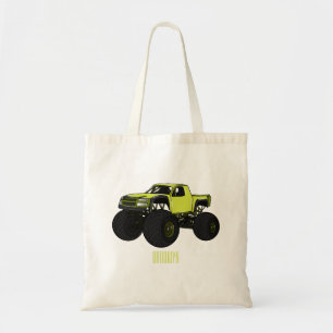 Monster truck cartoon illustration tote bag
