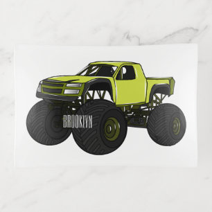 Monster truck cartoon illustration trinket tray