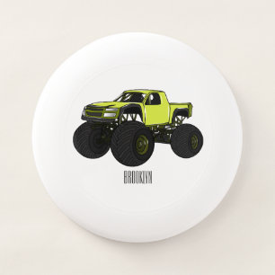 Monster truck cartoon illustration Wham-O frisbee