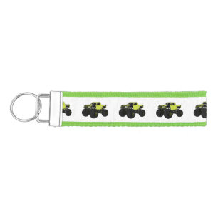 Monster truck cartoon illustration wrist keychain