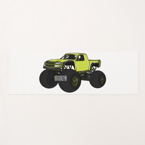 Monster truck cartoon illustration yoga mat