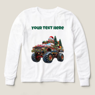 Monster Truck Christmas – Editable Boys’ Tri-Blend Shirts