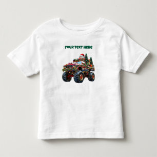 Monster Truck Christmas – Editable Toddler Jersey T-shirt