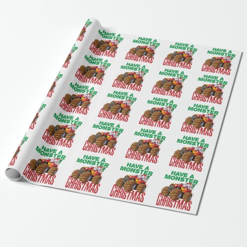 Monster Truck Christmas Santa Claus Boys Toddlers Wrapping Paper