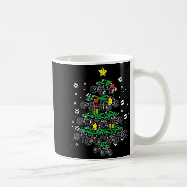 Monster Truck Christmas Tree Xmas Boys Toddler Kid Coffee Mug (Right)