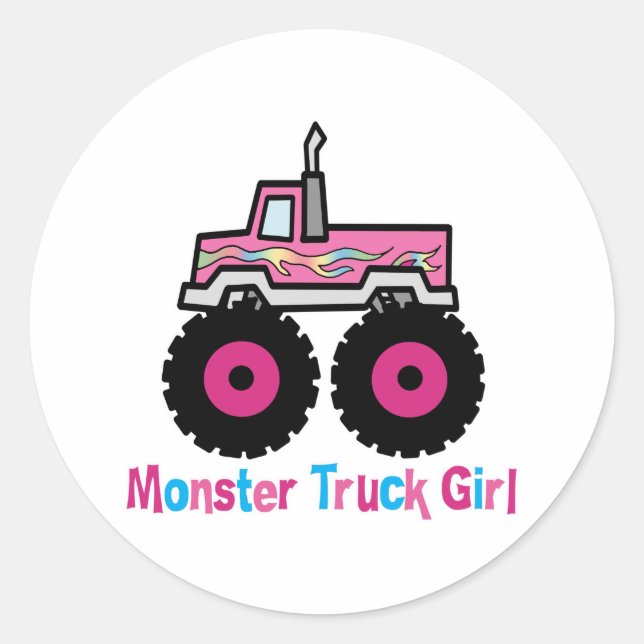 Monster Truck Classic Round Sticker (Front)