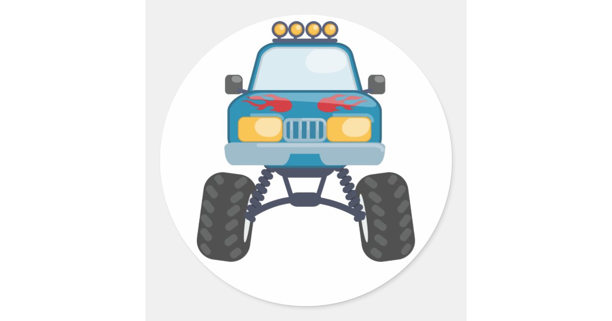 Monster Truck Classic Round Sticker Zazzle