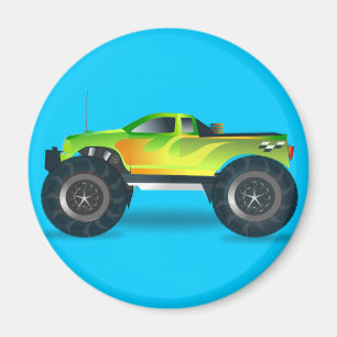 Monster Truck. Cool and colorful modified Pick up Magnet