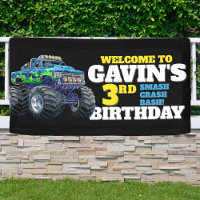 Monster Truck Cool Blue 3rd Birthday Custom Vinyl