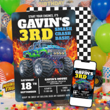 Monster Truck Cool Blue 3rd Birthday Personalized