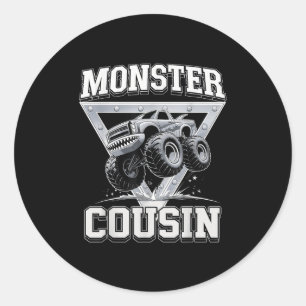 Monster Truck Cousin Fathers Day Monster Truck Are Classic Round Sticker