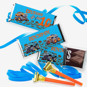 Monster Truck Crushing 10 - 10th Birthday Hershey Bar Favors