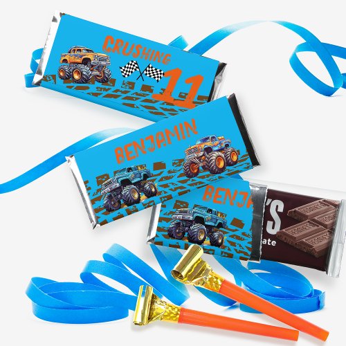 Monster Truck Crushing 11 _ 11th Birthday Hershey Bar Favors