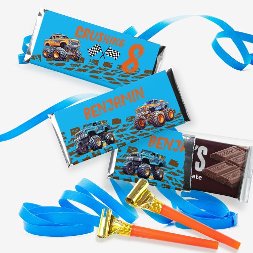 Monster Truck Crushing 8 _ 8th Birthday Hershey Bar Favors