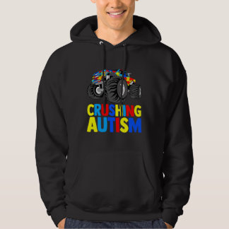 Monster Truck Crushing Austim Autism Awareness Hoodie