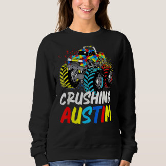Monster Truck Crushing Austim Autism Awareness Sweatshirt