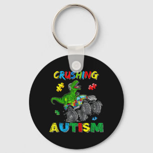 Monster Truck Crushing Austim Autism Awareness TR Keychain